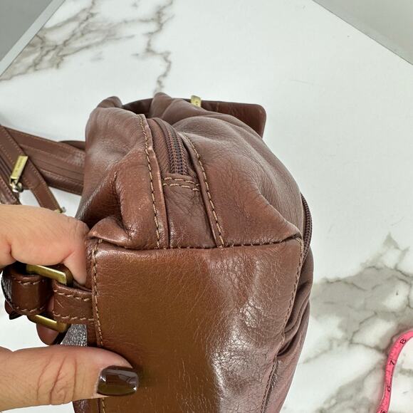 Giudi Womens Italian Leather Backpack Brown  Small Pockets Boho Casual Travel - Picture 5 of 12